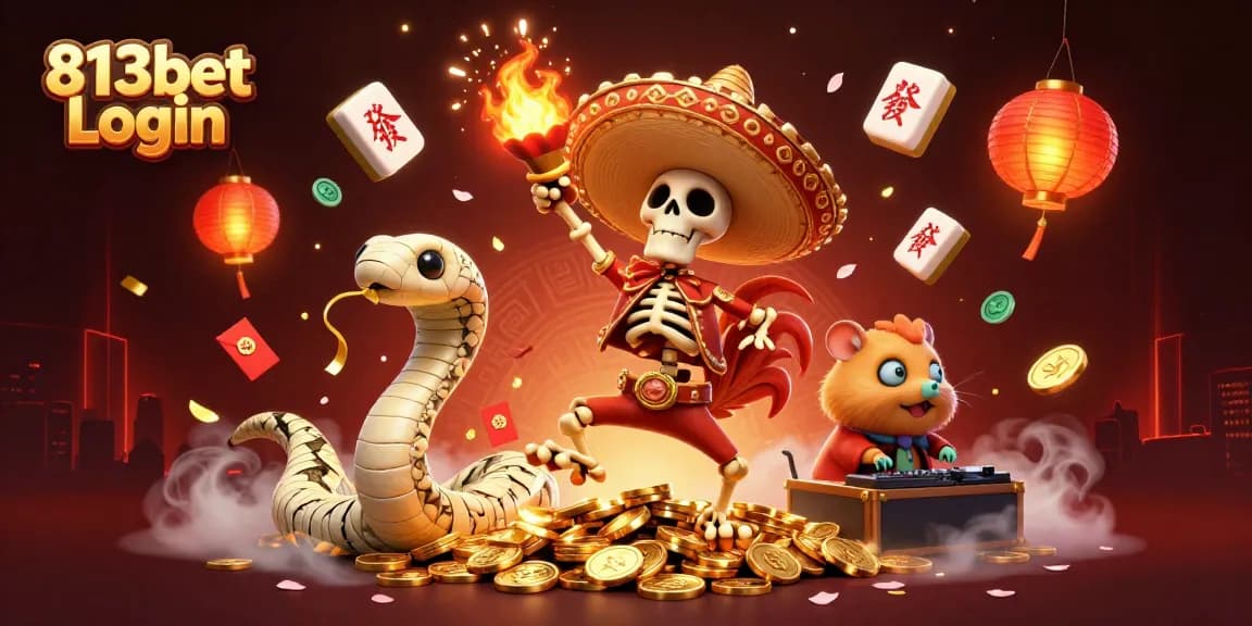 Realize apostas emocionantes com 813bet Login em uma ilustração vibrante de cassino.