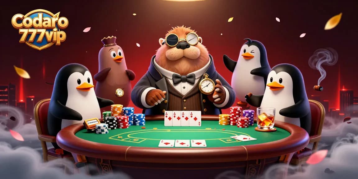 Engage with Cadastro 777vip through this vibrant underwater poker scene showcasing a walrus and friends.