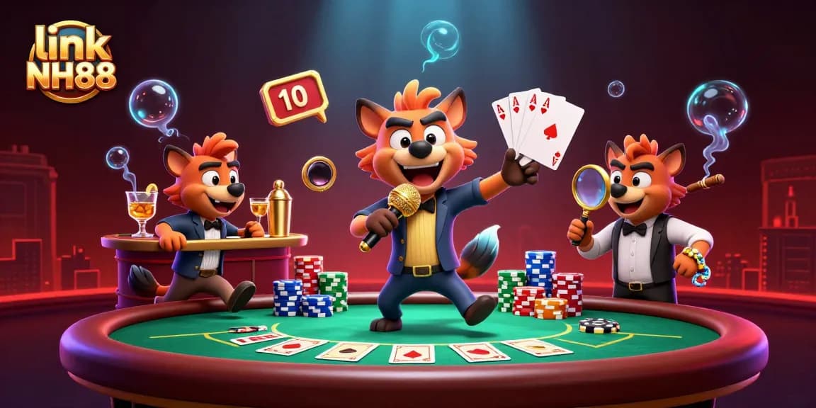 Experience the excitement of link NH88 as hyenas run a vibrant comedy casino club with games and fun!