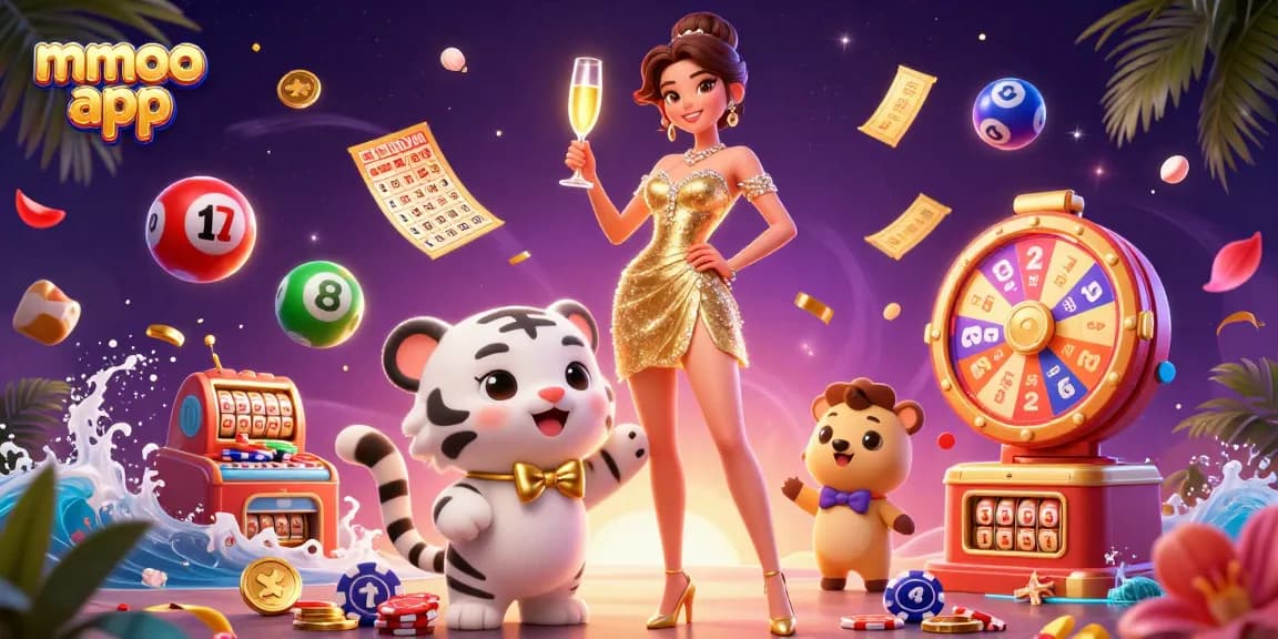 Experience the excitement of the mmoo app with a glamorous casino scene filled with luck and winning potential.