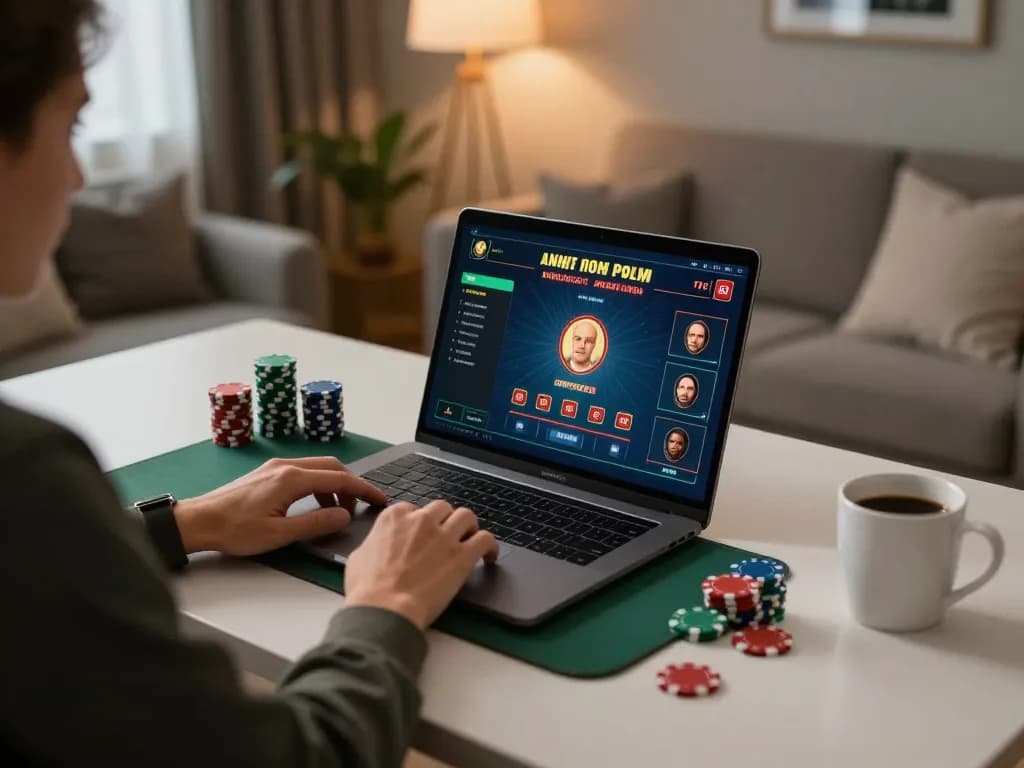 King33 player engaging in online casino gaming strategy with detailed interface visible on screen.
