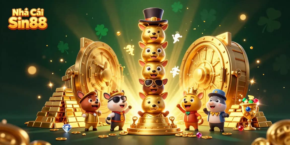 Join the fun at Nhà Cái Sin88, where golden treasures and vibrant casino games await!