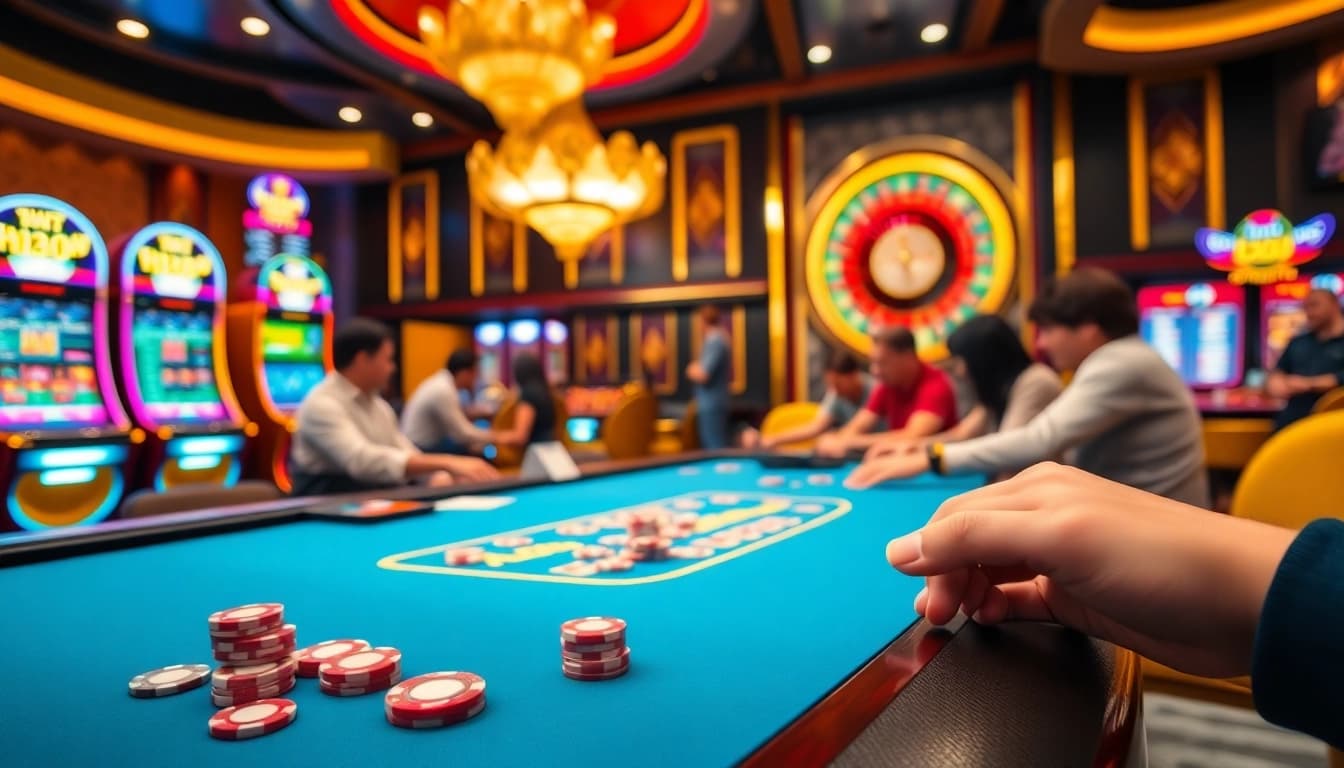 Experience exhilarating gaming action and the hb88 link in a luxurious casino environment.