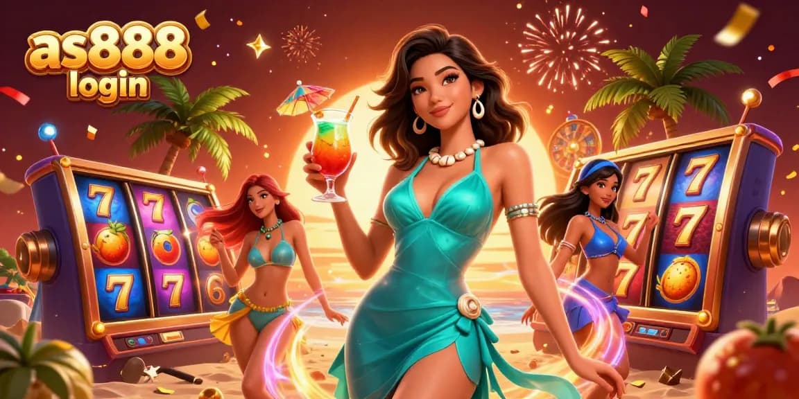 Experience the thrill of winning at as888 login with vibrant slot games and exciting prizes in a tropical setting.
