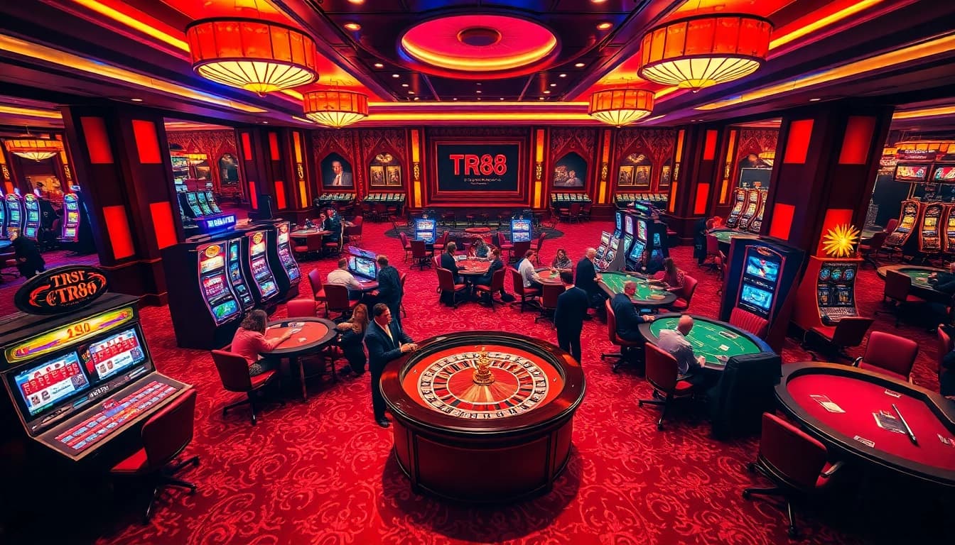 Players enjoying an engaging TR88 casino experience at a luxurious roulette table.