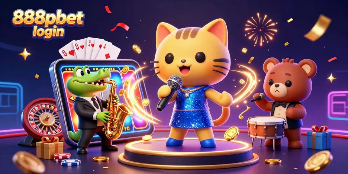 Experience 888pbet login with vibrant casino-themed characters and dynamic gambling elements.
