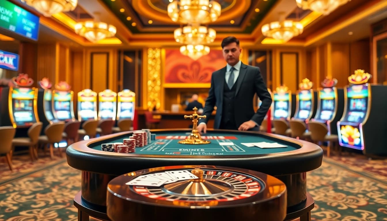 Engaging poker game scene at vn 88 casino with vibrant atmosphere and luxury.