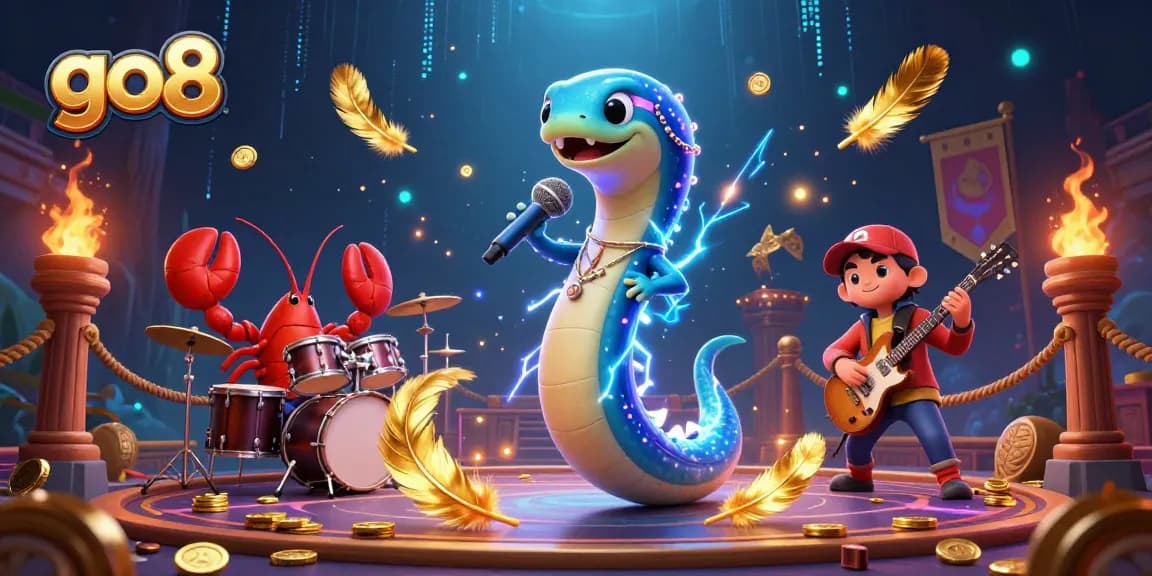Engage with go8's underwater casino featuring thrilling gaming experiences in a vibrant 3D illustration.