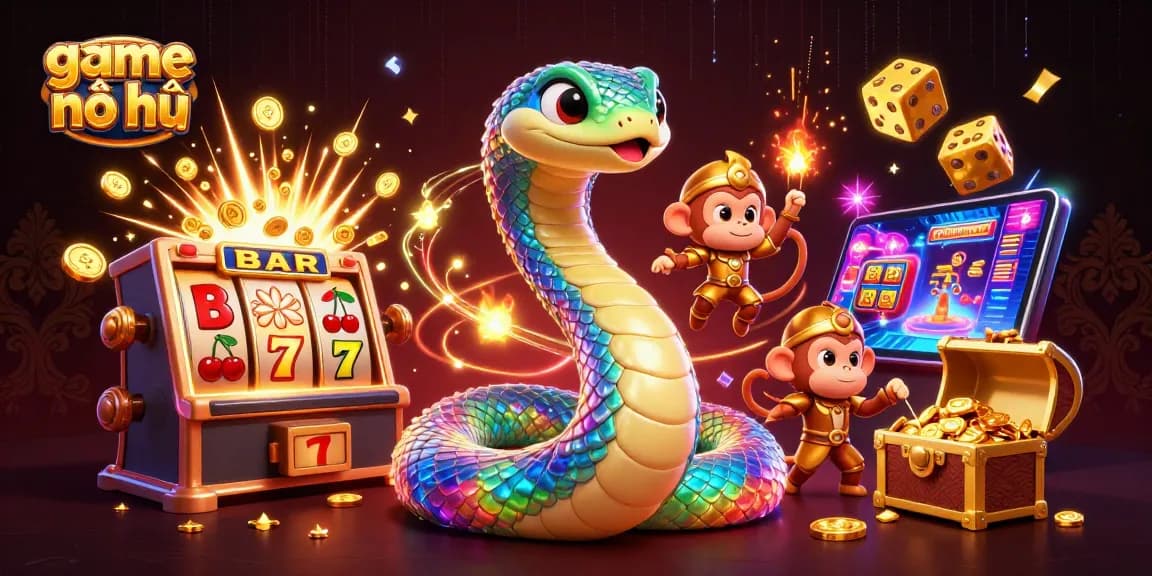 Engage with the thrilling game nổ hũ featuring a vibrant scene of jackpots and magical elements.