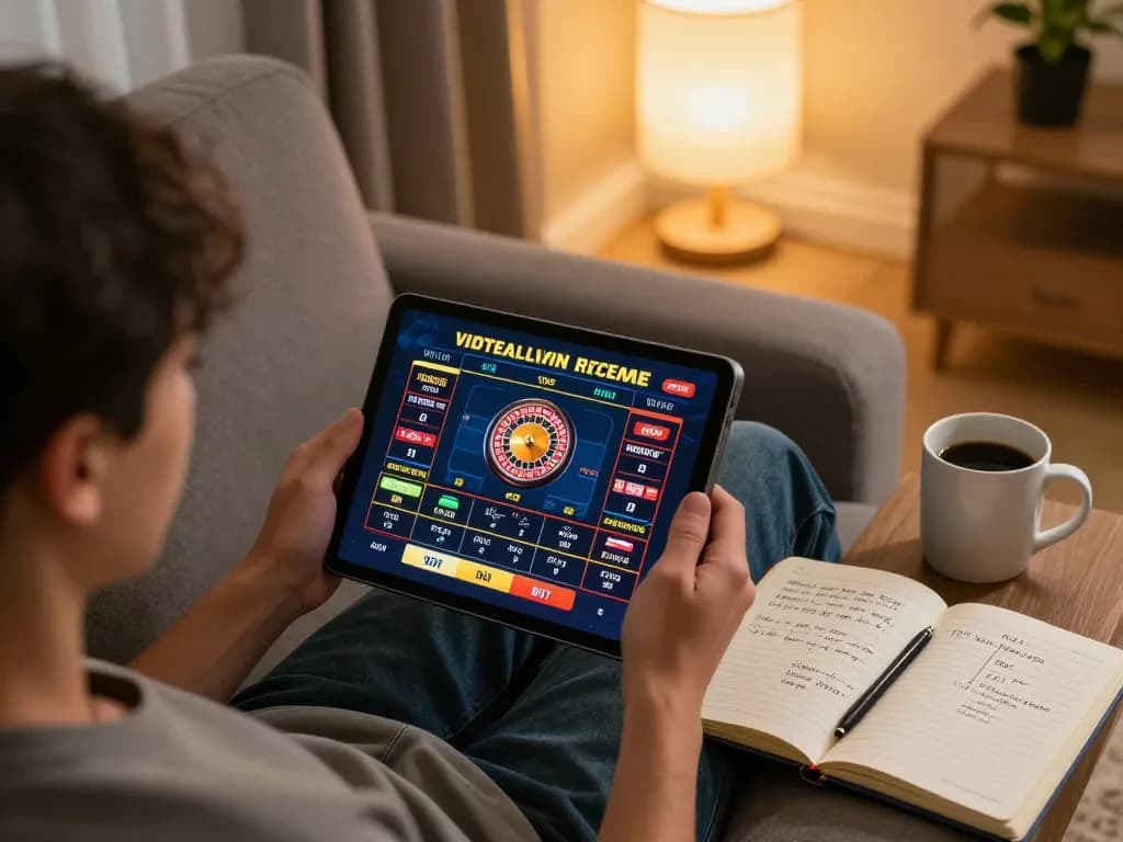 Engaging in thrilling online gaming with 789win link mới on tablet, showcasing roulette gameplay.