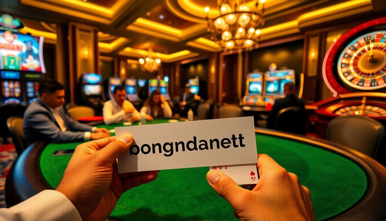 Bongdanet players strategizing at a high-stakes poker table under warm lighting.