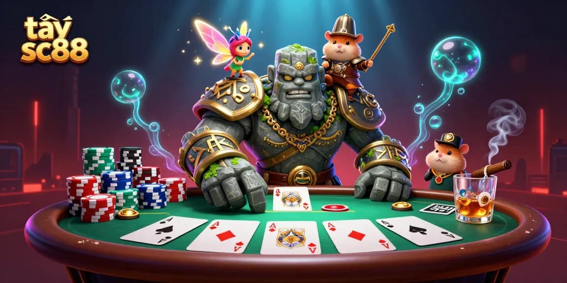 Experience the excitement to tải sc88 and join thrilling games with unique characters in a vibrant casino scene.