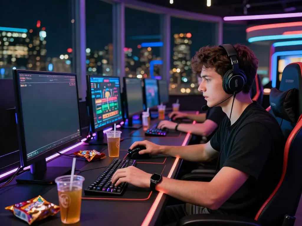 Immersive gaming at https://man88.hair/ with vibrant graphics, focused player, and modern gaming setup.