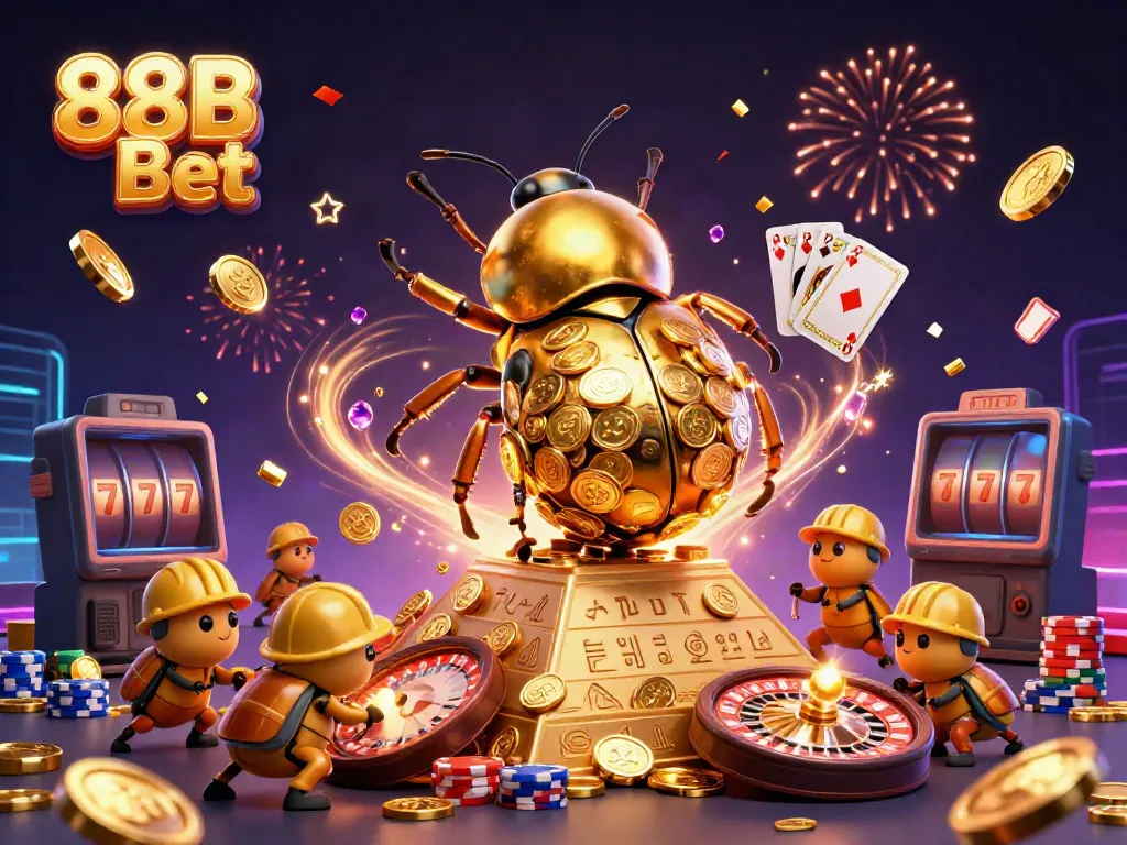 Experience the thrill of 88B Bet with dazzling casino elements and vibrant characters.