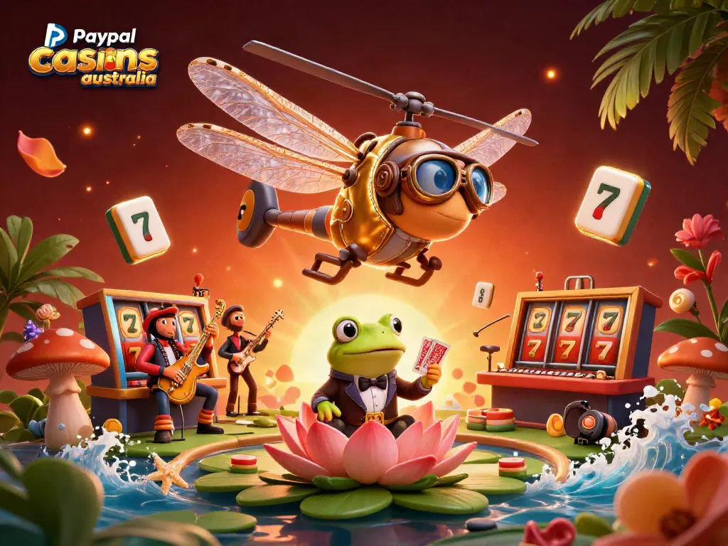 Spin the reels at paypal casinos australia, experience vibrant slot action with a cartoon dragonfly pilot!