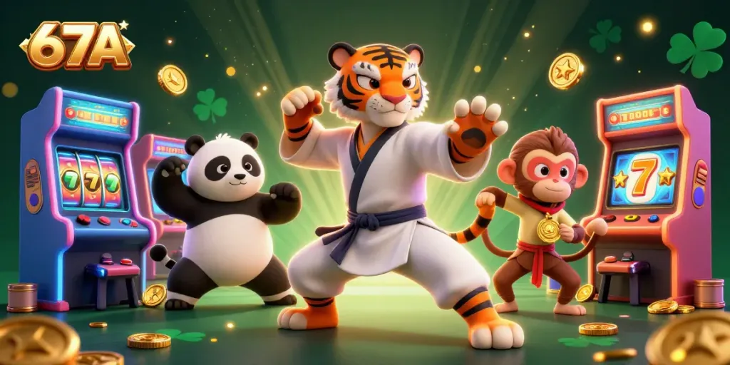 Experience thrilling wins with 67A as a kung fu tiger and friends conquer the casino scene!