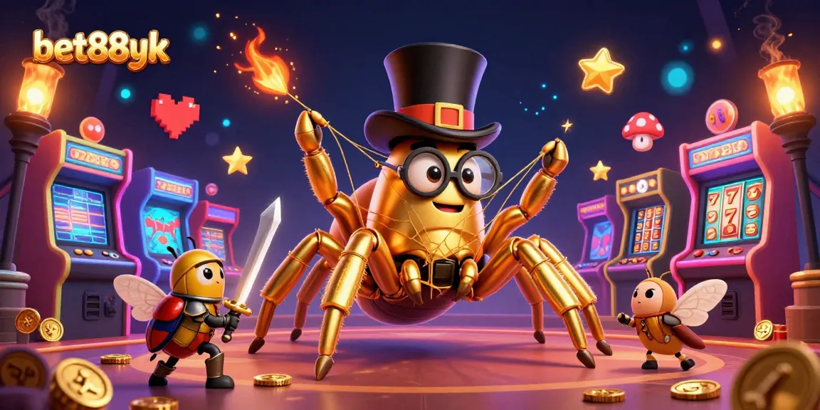 Engage in thrilling gameplay at bet88yk with a vibrant 3D casino scene featuring action-packed characters.