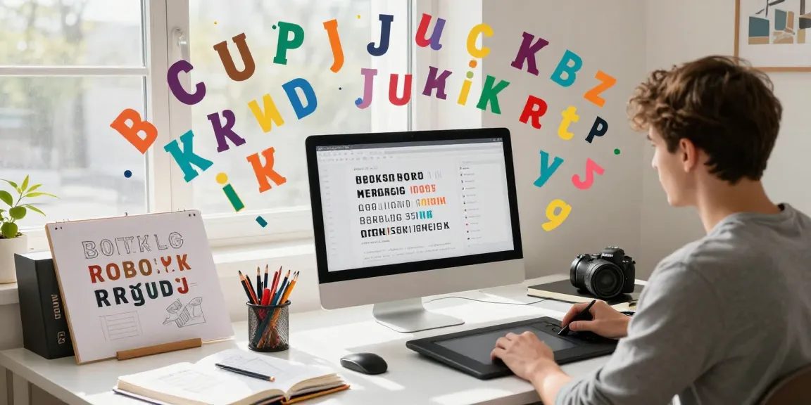 Criação de Fontes de Letras Diferentes e Personalizadas em ambiente artístico com letras coloridas.