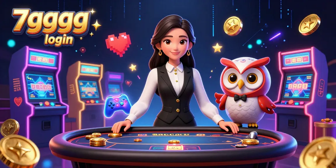 Experience the thrill of 7gggg login with a vibrant casino scene featuring a skilled dealer and game elements.