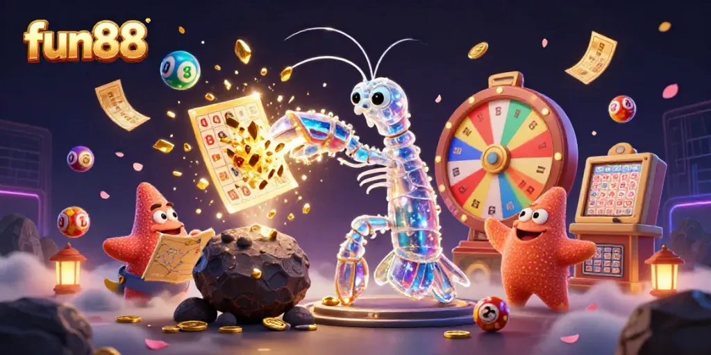 Experience the vibrant fun88 gaming universe with dynamic lottery elements and galactic characters.