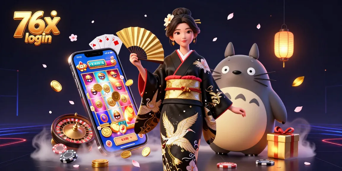 Experience dynamic gameplay with 76x login featuring Asian characters and exciting casino elements.
