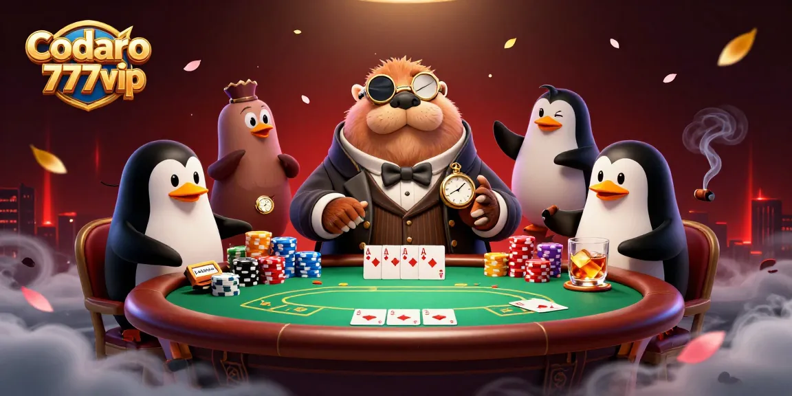 Engage with Cadastro 777vip through this vibrant underwater poker scene showcasing a walrus and friends.