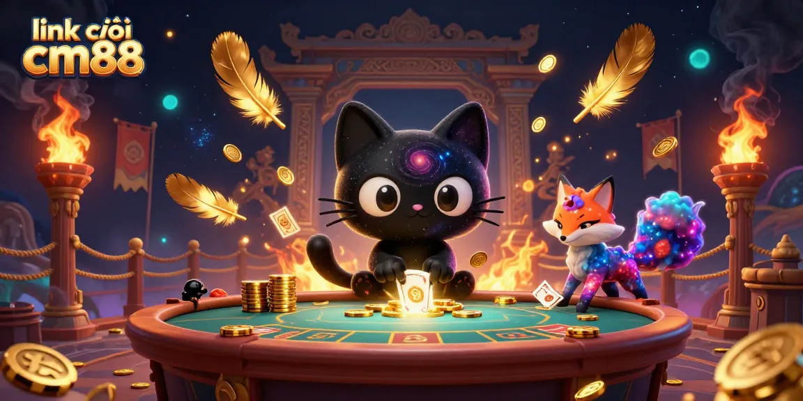 Engage with the exciting link vào cm88 at a cosmic casino dominated by a black hole cat.