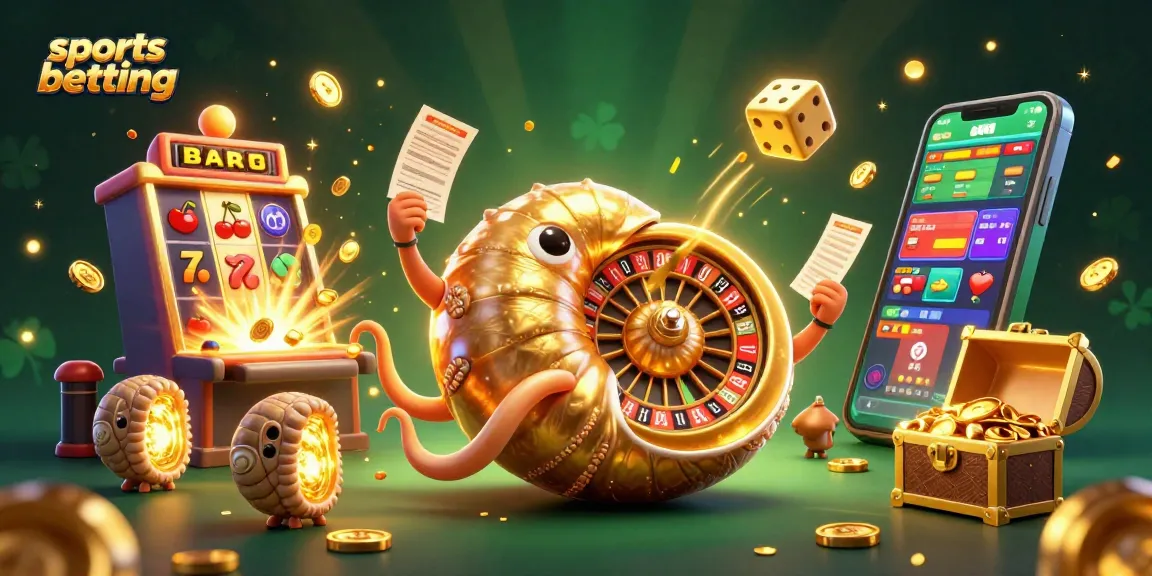 Engage in thrilling sports betting with a nautilus-themed roulette wheel and vibrant casino elements.